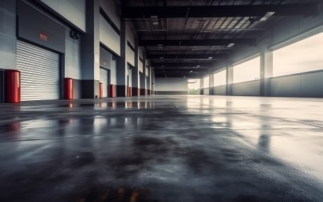 empty garage with epoxy flooring